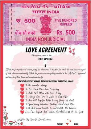 Love Contract Agreement Paper Paper Print