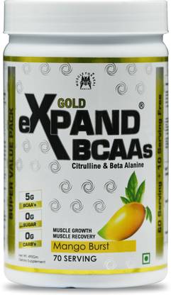 monster series eXPAND Gold Premium Supplement, eXPAND Gold BCAAs, 490 gm, Mango Burst BCAA