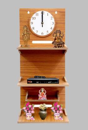 AHMAD CRAFTS WOODEN TEMPLE SMART CLOCK STAND-786 WOODEN WALL SHELF Wooden Wall Shelf