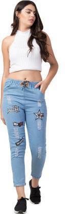 Jogger Fit Girls Blue Jeans