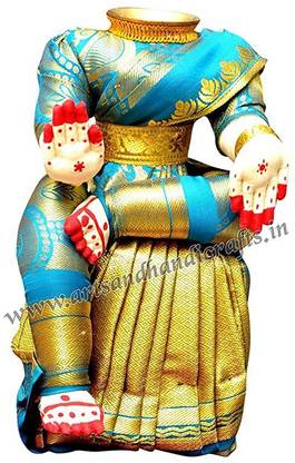 Sirgan Varalakshmi Pooja Decorative Doll with inner copper coated kalasa Height12inches Decorative Showpiece  -  30 cm