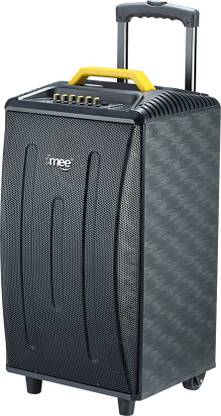 imee PARTY TROLLEY SPEAKER WITH DOUBLE MIC-Matte Black with Yellow handle 120 W Bluetooth Party Speaker