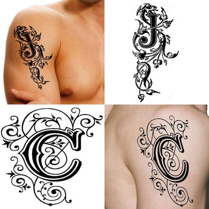 Ordershock JC Name Letter Tattoo Waterproof Boys and Girls Temporary Body Tattoo Pack 2.