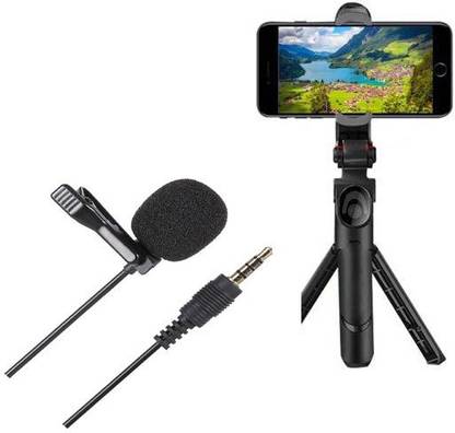 Uborn PREMIUM QUALITY SELFIE STICK WITH COLAR MIC & REMOTE CONTROL(COMBO) ALL DEVICE. Tripod