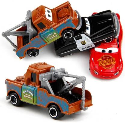 QWICK CLICK 6pcs Cars Lighting McQueen Mater Diecast Cars Kid Toy Set Playset