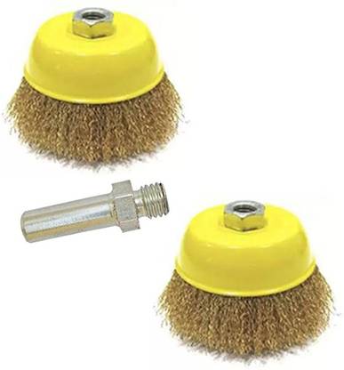 Kshivi Thread Wire Cup Brush For Removing Rust With Drill Attachment M10 Wheel Brush