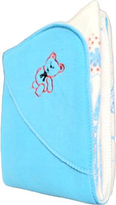 BRANDONN Embroidered Crib Hooded Baby Blanket for  AC Room