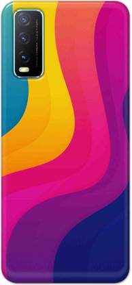 NDCOM Back Cover for Vivo Y20 Rainbow Color Wave Printed