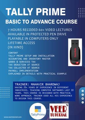veertutorial TALLY PRIME BASIC TO ADVANCE COURSE 6 HOURS