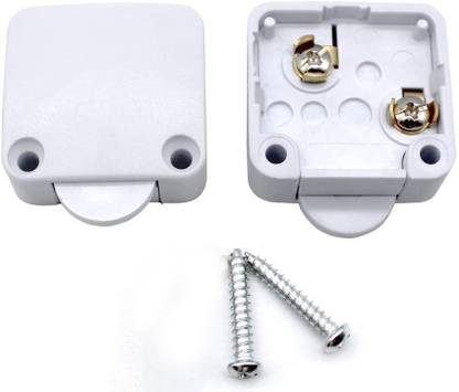 NEXT GEEK PACK OF 1 Wardrobe switch Automatic Door Lamp Switch Push to off White Electronic Components Electronic Hobby Kit