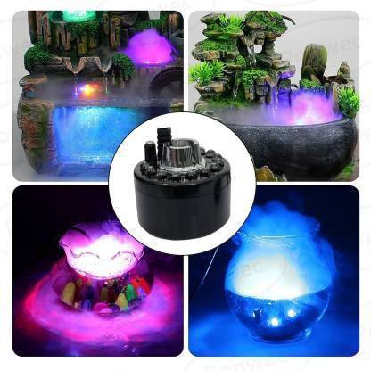 NIHAKA Mist Maker Fogger with 12 LED Light For Festive & Water Fountain Pond Decoration Smoke Machine Remote Controlled