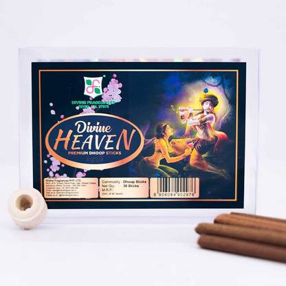 Divine Fragrances DS Divine Heaven Premium Dhoop Sticks, Pack of 3, 30 Sticks Each Pack Heaven