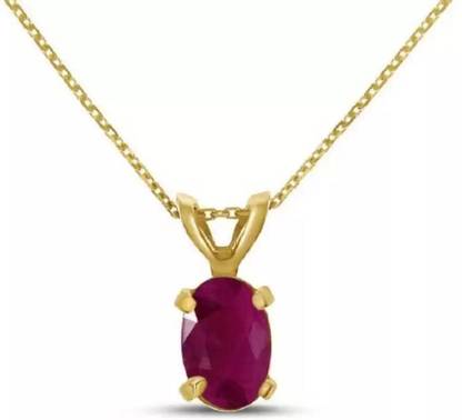 Chopra Gems Unique & Effective 100% Original Ruby Stone Pendants for Men & Women Ruby Brass Pendant