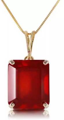 Chopra Gems Certified Natural Ruby Pendant/Locket Pukhraj Stone For Men & Women Ruby Brass Pendant