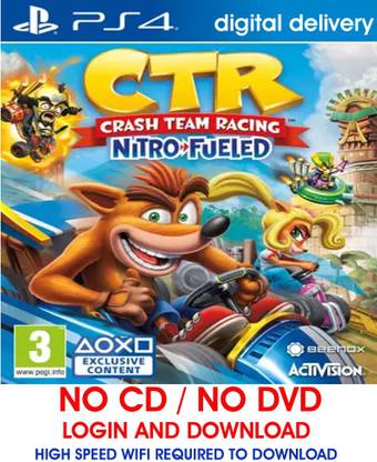 CRASH TEAM RACING NITRO FUELED PS4 GAME CTR (NO CD / NO DVD / DIGITAL DELIVERY)