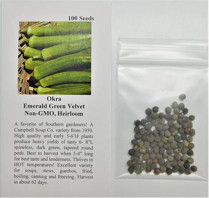 VibeX ® XXL-508 Emerald Green Velvet Okra Seed