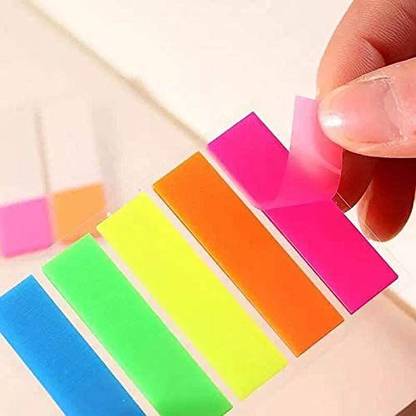 Levin Sticky Flags Page Marker Book Index tabs 5 Colours Mini Text Highlighter Strips 100 Sheets pvc flag, 5 Colors