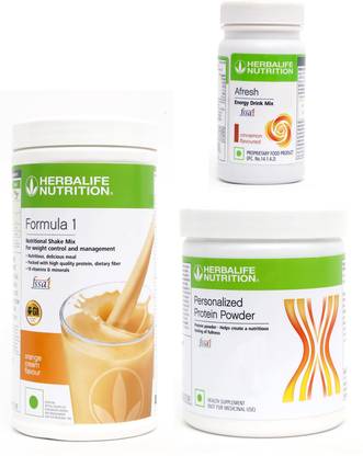 Herbalife Nutrition FORMULA1ORANGE 500 G 500 G PROTIEN 200 G AFRESH ENERGY DRINK CINNAMAN 50 G Whey Protein