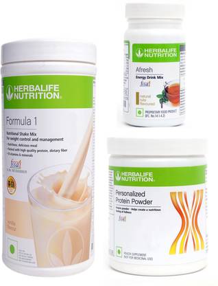 Herbalife Nutrition FORMULA1VANILLA 500 G PROTIEN 200 G AFRESH ENERGY DRINK TULSI 50 G Whey Protein