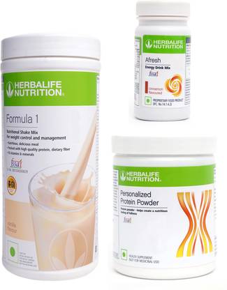 HERBALIFE FORMULA1VANILLA 500 G PROTIEN 200 G AFRESH ENERGY DRINK CINNAMAN 50 G Protein Shake