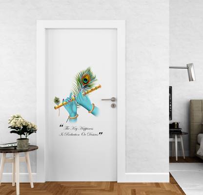 Art Kafe 46 cm Shree Krishna Bansuri Self Adhesive Sticker