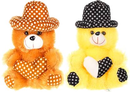 APB estore Soft Toy Teddy Bear For Baby , Love And Gift ,Color YLBLK & BR  - 12 inch