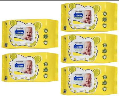 VINYGLOW WIPPEE 80N USABLE BABY WIPES WITH ALMOND OIL PACK OF 5 Wipe Warmer