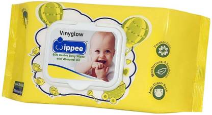 VINYGLOW WIPPEE 80N USABLE BABY WIPES WITH ALMOND OIL PACK OF 1 Wipe Warmer