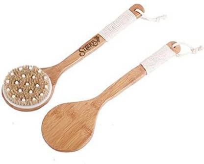 Magnusdeal Bathing Brush Bristle Long Handle Bath Rubbing Back Wooden Brush