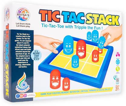 RATNA'S Tic Tac Stack Party & Fun Games Board Game (1940) Party & Fun Board Game