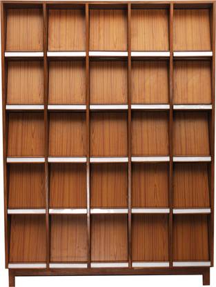 Standard Library Service Periodical Display cum Storage Racks, 25 compartments Solid Wood Open Book Shelf