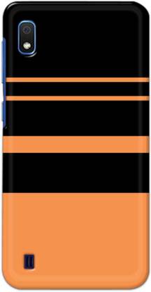 NDCOM Back Cover for Samsung Galaxy A10 Orange Stripe Pattern Printed