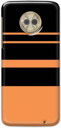 NDCOM Back Cover for Motorola Moto G6 Plus Orange Stripe Pattern Printed