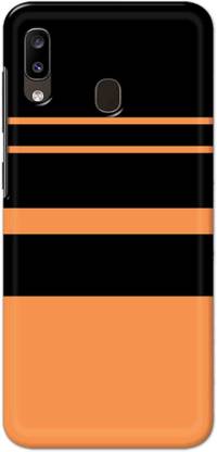 NDCOM Back Cover for Samsung Galaxy A20 Orange Stripe Pattern Printed