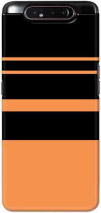 NDCOM Back Cover for Samsung Galaxy A80 Orange Stripe Pattern Printed