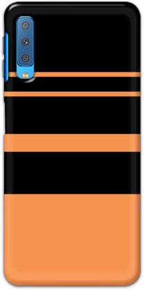 NDCOM Back Cover for Samsung Galaxy A7 2018 Orange Stripe Pattern Printed