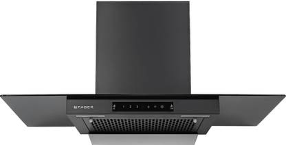 FABER Hood Mercury Pro HC SC FL BK 90 Auto Clean T-Shape 90cm| Touch & Gesture Control| Autoclean| Filterless| Powerful suction | Low Noise Wall Mounted Black 1200 CMH Chimney