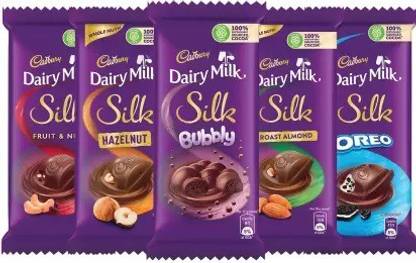 Cadbury Silk Small Oreo, Bubbly, R A, F &Nut, Hazelnut Bars