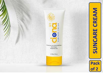 RCM Ciona SPF30 Suncare Cream (Non Greasy) -Protection from UVA & UVB (2 Packs)