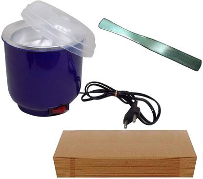 Skin Care Waxing Kit Combo (Automatic wax heater, waxing Strips, Spatula) Wax