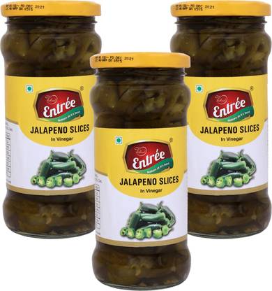 entree Jalapeno Slices Small Jar 370ml (Pack of 3)