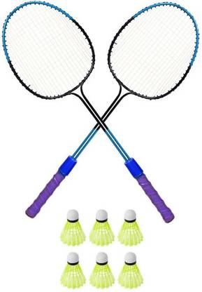 vinox Badminton Racquet 1 Piece With 6 Piece Nylon Shuttle Cock Badminton Kit