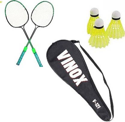 vinox Badminton Racquet 2 Piece With 3 Piece Nylon Shuttle Cock Badminton Kit