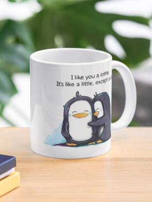 Unicorpse I Like You a Lottle Penguins Bone China Coffee Mug