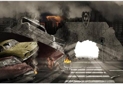 Artzfolio Apocalypse Unframed Premium Canvas Painting 24 x 16 inch (61 x 41 cms) Canvas 24 inch x 16 inch Painting