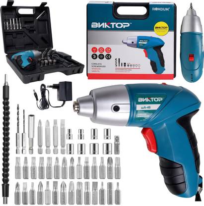 Homdum screwdriver Gun BNKTOP Rechargeable and 90° Rotatable Cordless Drill Screwdriver Kit 4.8V 6.35mm Cordless Drill