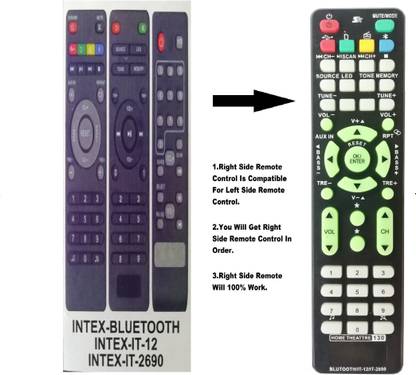LipiWorld 3In1 IT-2690 IT-12 Bluetooth Home Theater Universal Remote Compatible for  Intex Remote Controller
