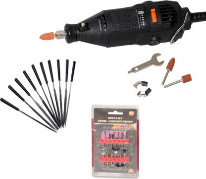 Digital Craft Die Grinder,10Pc 4x60 Needle File Set,12Pc Rotary Tools Set, Rotary Tool