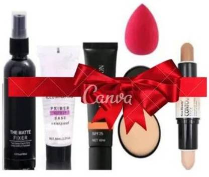 swenky FIXER+PRIMER+FOUNDATION+COMPACT+CONTOUR+PUFF Makeup Kits