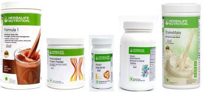 Herbalife Nutrition FORMULA1CHOCOLATE PROTIEN 200GAFRESH ENERGY DRINK LEMON 50 SHAKEMATE 500 + F2 Whey Protein